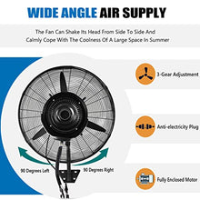 KaBuea Remote Control Wall Mounted Misting Fan, 90° Oscillation, 3 Speeds, Commercial Cooling Fan for Outdoor Areas(One Color,81cm/31.9in)