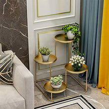 Multifunctional Flower Rack Metal Iron Plant Stand Garden Display Shelf Living Room Decoration Golden Storage Organizer