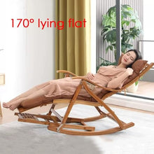 QUANGJN Leisure Rocking Chair and Footstool Set, Wood Recliner Folding Chair with Footrest Comfy Rocking Armchair with Upholstered Comfy Glider Rocker Chair for Balcony Pa,Light Gray-One Size