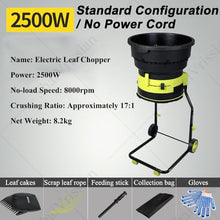 ShaiVrissian Electric Leaf Mulcher Shredder,8000 RPM Leaf Crusher with Wheels,Storage Bag,Overheat and Overload Protection,for Garden Debris,Yard Cleanup,Composting noPowercord