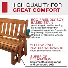 Amish Heavy Duty 800 Lb Mission Pressure Treated Porch Glider with Cupholders (4 Foot, Cedar Stain)