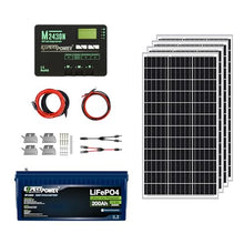 ExpertPower 2.5KWH 12V Solar Power Kit | LiFePO4 12V 200Ah, 400W Mono Solar Panels, 30A MPPT Solar Charge Controller | RV, Trailer, Camper, Marine, Off Grid