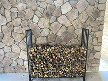WXPWAMZ Firewood Rack 4 Feet/ 8 Foot Firewood Rack Stand for Outdoor Deck Patio, Cast Iron Heavy Duty Log Holders Lumber Storage Organizers,Black-126x35x116cm,126x35x116cm，Black 126x35x116
