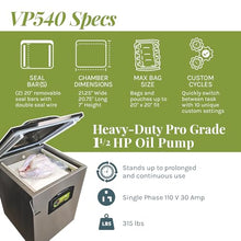 Vacmaster VP540 Chamber Vacuum Sealer Stainless Steel