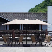 GYYDXXFC Outdoor 3 - Headed Rectangular Umbrella, Patio Umbrella, Patio Umbrella With Base,Windproof And Sunshade For Deck, Backyard(Red)