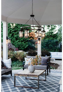 Hinkley Lakehouse Large 12V Outdoor Chandelier, Aged Zinc/Driftwood Gray
