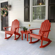 highwood Classic Westport 2 Adirondack Rocking Chairs with Side Table, Rustic Red