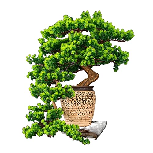 FAFACAI Small Bonsai 1 PC Welcome Pine Bonsai Desktop Decoration Living Room Home Dector Fake Tree Green Potted Plant Ornaments Scenery Fake Plant Greenery Decor for Desk (Color : E) (A)