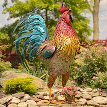 Zaer Ltd. 5.5 ft. Tall Painted Iron Rooster Garden Statue "Robert
