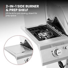 Royal Gourmet GA6402S 6-Burner Propane Gas Grill with Side Burner, Silver