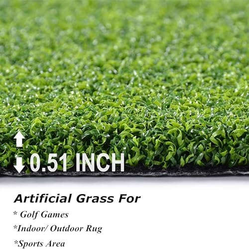 Ottomanson Artificial Turf Golf Hitting Mat Green