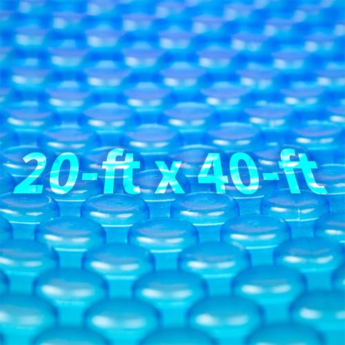 Blue Wave 20x40-ft Rectangle Solar Pool Cover 12-Mil Blue – Solar Cover for Inground Pool, Thermal Bubble Blanket for Heat Retention & Reduced Evaporation