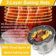 HayWHNKN Charcoal Roast Duck Oven Commercial BBQ Roaster, 3-Tier Multifunctional Stainless Steel Grill with Hooks, Tail Pins for Duck/Chicken/Turkey/Pig/Vegetables Roasting in Restaurant/Home/Outdoor