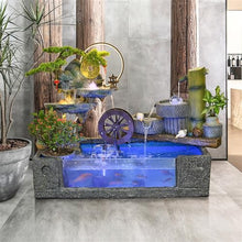 GLigeT Outdoor Water Fountain Chinese Water Fountain, Circulating Water Courtyard Rockery Decoration, Balcony Garden Fish Pond Landscaping Outdoor Fountain (Color : B)