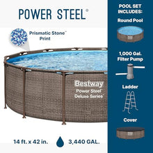 Bestway Power Steel 14’ x 42” Above Ground Swimming Pool Set with Pump