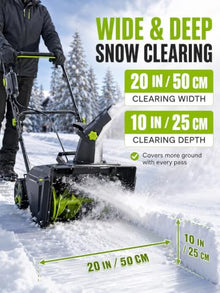 SHUMIAO Electric Snow Blower 40V, 20-Inch Clearing Width, Dual LED Lights