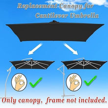 AMUYTCP Outdoor Market Patio Umbrella Canopy Cover, 10 X 10ft Patio Umbrella Replacement Canopy Square Cantilever Umbrella Replacement Cover 2-Tier Top Cover (Color:Light Grey)