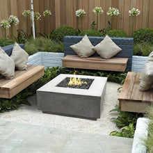 Lakeview Cascata Bay 2 36-Inch Natural Gas Square Fire Pit Table - Pewter - SCPH-406-4NG