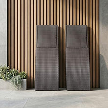 Seeheool Luxury Comfort Outdoor Chaise Lounger Set of 2 Premium Adjustable Espresso Resin Wicker Patio Furniture Sunbathing Poolside Seating