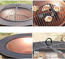SLGGPJBU Outdoor Fire pit Bonfire Wood Burning Patio Grill Firepit for Outside Grill CharSmokeless Grill with Spark Screen Poker and Fireplace Cover Stove Grill