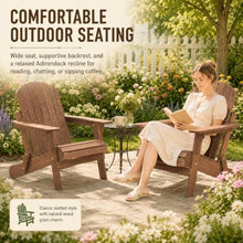 EXPEAK Oversized Wooden Folding Adirondack Chairs Set of 4, Hemlock Wood Patio Fire Pit Chairs with Pre-Assembled Backrest & Seat Board, Outdoor Lounge Chair for Backyard Garden Porch Deck, Brown