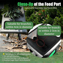 RUODATONLY Electric Wood Chipper Shredder, 20:1 Reduction Ratio，1.6 Inch Cutting Diameter, 2400W Motor, with 50L Collecting Bag for Branches Twigs Green
