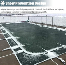 Inground Swimming Pool Cover Round 8 10 12 14 15 18 21 24 28 30 32 foot, Heavy Duty Winter In Ground Pool Safety Covers Green Mesh with Anchors Hook, Springs and Tool Kit, Custom Size(34.5 foot)