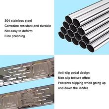 LMMIAMZ Stainless Steel Swimming Pool Ladder - Non-Slip 2/3 Step Climbing Steps with Handrail, Durable Indoor/Outdoor Design, Thickened Tube Wall (1.5mm, Silver-B)