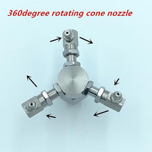 360degree rotating cleaning nozzle 1/2inch thread cone/flat fan spray injection(Yellow)