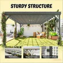 Wooden Pergola Kit with Vine Support for Backyard Shade and Climbing Plants