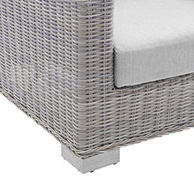 Conway Sunbrella® Outdoor Patio Wicker Rattan Loveseat in Light Gray Gray