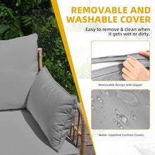 DWVO 4-Piece Outdoor Sectional Sofa Set, All-Weather Wicker L-Shaped 5-Seater Patio Furniture with Removable Cushions & Side Table, Boho Conversation Set for Backyard, Porch, Deck (Grey)
