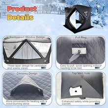 SENODON Insulated Ice Fishing Tent for 3-5 People, Outdoor Sauna Tent with 210d Oxford Fabric, Sturdy Design, Easy Setup, Camping Tents Garden, Gym,Outdoor Activities(Black-1.8m)