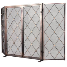 Generic 32 Inch Freestanding Folding Spark Guard with Doors Wrought Iron