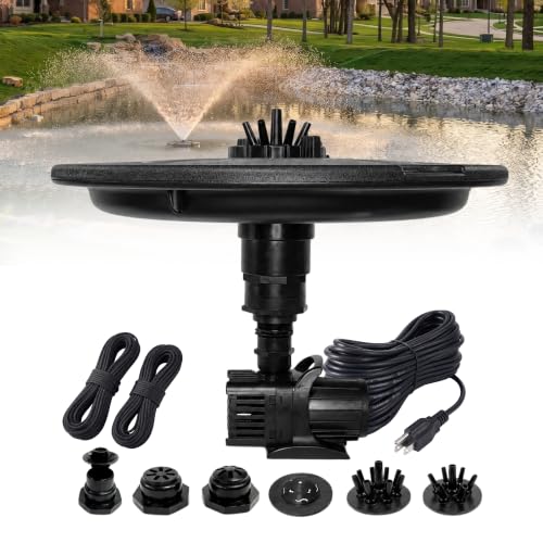 1/4 HP Floating Fountain & Aerator for Ponds and Lakes with 100 ft Cord