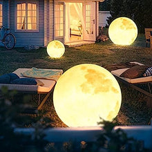 Garden Lights, Outdoor Solar Moon Lamp, Full Moon Lamp, for Balcony, Yard, Lawn, Patio, Solar, 16 Inch
