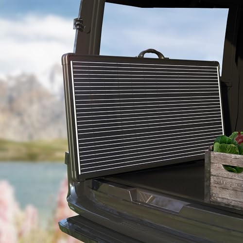 ACOPOWER 200W Mono Lightweight Portable Solar Panel Kit, 200 Watt Solar Suitcase, Waterproof 20A 12V LCD Charge Controller for Camping , RV, Black