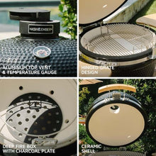 Ash & Ember 18" Kamado Grill with Portable Base, 265 Sq In Cooking Surface