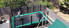 Galactic Xtreme Rectangle Gymnastics Trampoline 13x23 with Net Black and Green