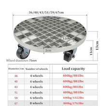 Laohucai Heavy Duty Potted Plant Caddy, Outdoor Indoor Metal Plant Trolley- Flower Pot Rack for Patio Yards Gardens Balconie(67x67cm)