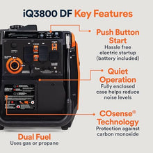Generac 3,800 Watt Dual-Fuel Portable Inverter Generator, Electric Start