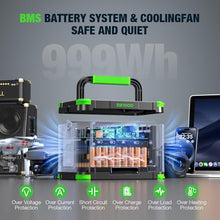Portable Power Station 1000W 999Wh Solar Generator for Outdoor Home Backup
