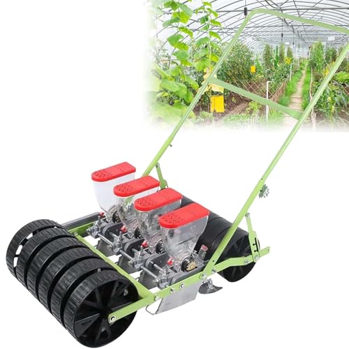 Hand-Pushed Seeder, Adjustable Row Vegetable Planter for Gardens. Customizable Plant spacing for Corn, Soybean, and Small Seeds, Perfect for Hillside and Terrace Planting.(Line 4)