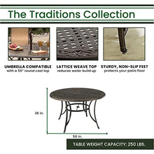 Hanover Traditions 5-Piece Outdoor Dining Set with 4 Swivel Chairs and Round Table Blue
