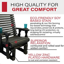 Amish Casual Heavy Duty 600 Lb Roll Back High Back Treated Glider Chair with Cupholders (Semi-Solid Black Stain)