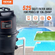 VEVOR 2026 Pro Cartridge Pool Filter Tank & Element for Above Ground & Inground Pools, Large 520-525Sq. Ft Cleaner System Compatible W/Pumps 1 to 3 HP| Up to 15311 GPH |for Pools Up to 122490 Gallons