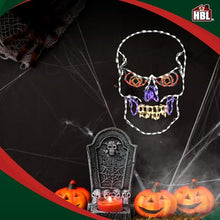 Holiday Bright Lights Scary Skull 36"x24" LED Lighted Outdoor Halloween Décor with White, Orange, Yellow, Purple, Red Lights
