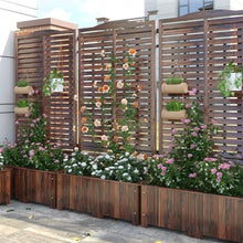 Large Floor-standing Wooden Planter With A Trellis, Tall Privacy Screen For Climbing Vines,Combines Hanging Planters With In-soil Planting,Suitable For Terraces(39.4x15.7x70.9in,With Top)