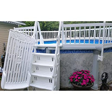 Vinyl Works GE Deluxe Adjustable A Frame Above Ground Pool Ladder w/Gate, White
