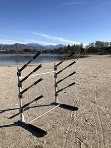 SPAREHAND Freestanding Rack Storage for 4 SUPs or Surfboards Pebble Silver